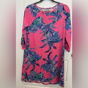 Lilly Pulitzer Surfcrest Swing Dress In Tiki Pink Out On A Limb Size Medium